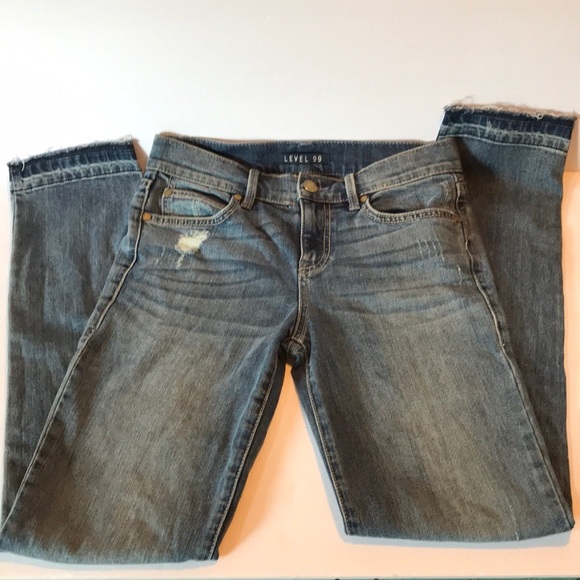 Anthro Level 99 Allie Raw Hem Mid-rise Jeans 25 - Picture 2 of 6